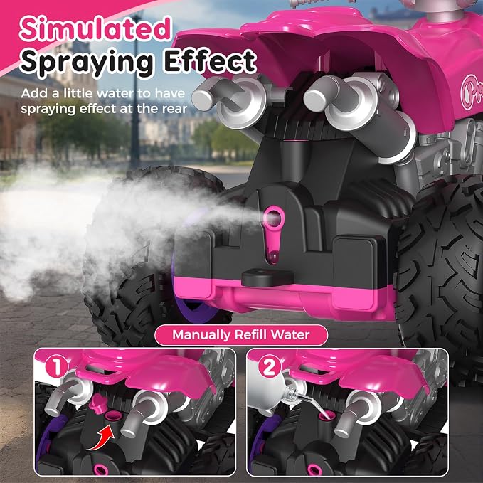 RC Cars for Girls, 2.4GHz Remote Control Car, Off-Road Vehicle, Toy Car for 11.5 Fashion Dolls, Birthday Gift for Kids Ages 3+ (ATV Style)
