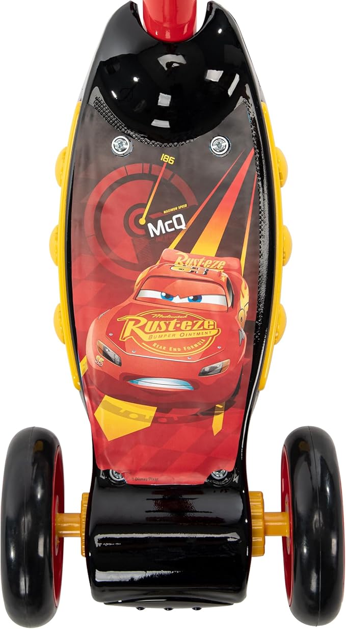 Huffy Toddler 3-Wheel Scooter for Kids, Multiple Colors & Licensed Character Graphics, Ages 3+, Durable Steel Frame, Wide Non-Slip Deck, Stable Lean-to-Steer Design, Light-Up Options, Girls/Boys