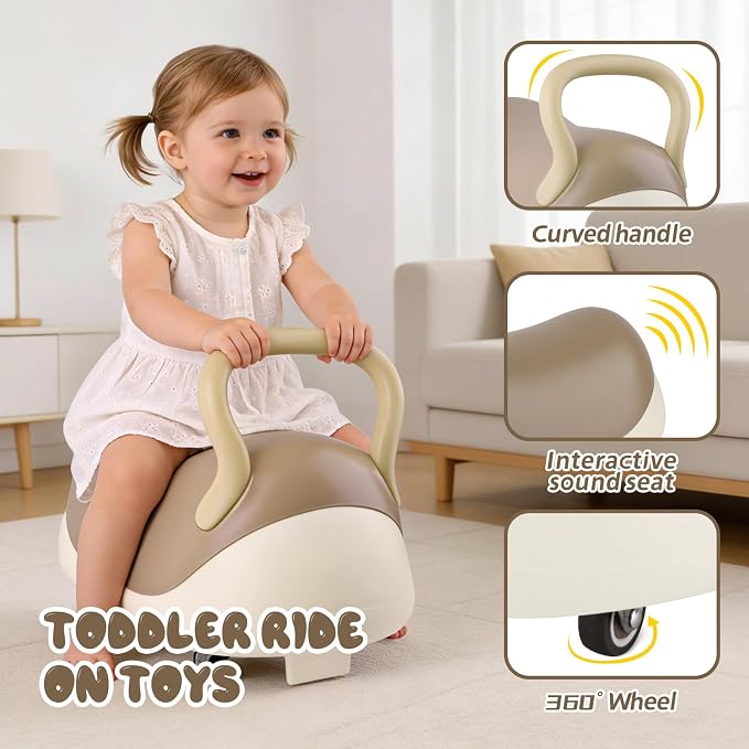 Sumsoltic Toddler Balance Ride-On Toys, Kids Wiggle Car with Quiet PU Wheels & Anti-Tip Design for Age 1-3