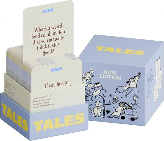 TALES 150 Conversation Cards, Kids Edition, Fun Family Games for Kids, Perfect for Dinners, Road Trips, Classrooms & Game Nights, Gifts & Gatherings, Conversation Starters to Spark Creativity