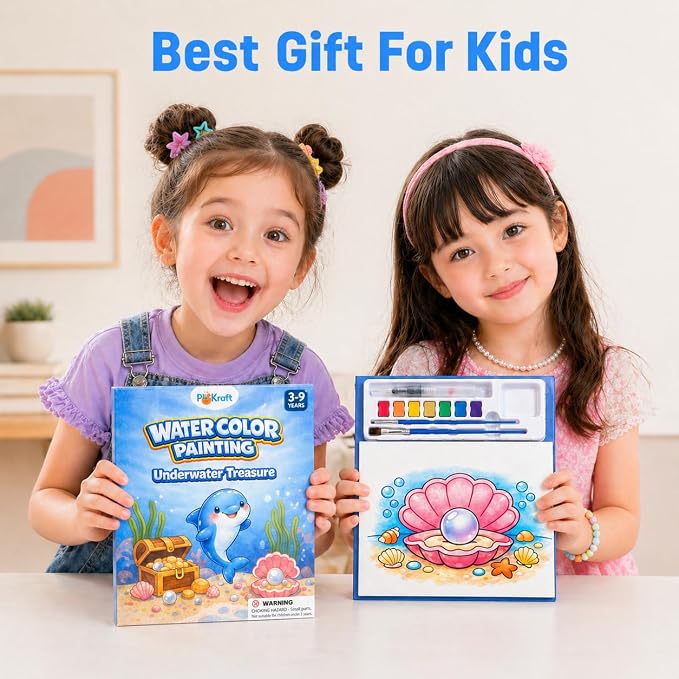 Underwater Treasure Water Coloring Book for Kids, DIY Paint with Water Kits, Fast-Drying & Washable, Multicolor Fun for Creative Minds, Perfect Educational Gift for Toddlers
