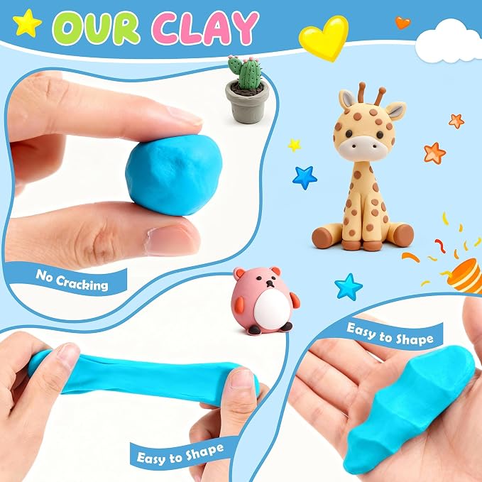Artpar Polymer Clay Kit, 82 Colors Oven Bake Clay for Kids,DIY Modeling Clay Art Craft Beginners Set with Carving Tools and Accessories, Non-Sticky, Non-Toxic, Ideal Gift for Adults Artlists