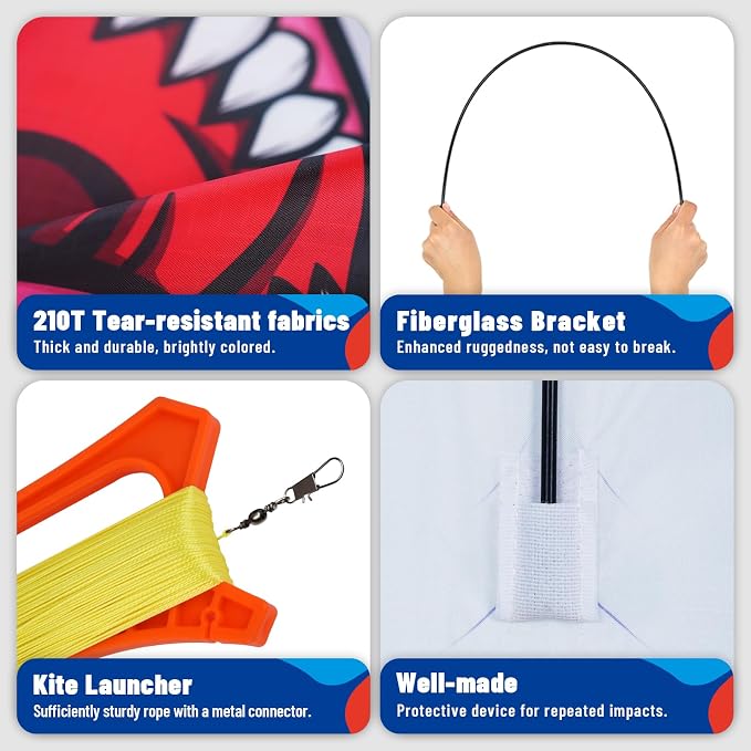 SGftre Complete Kite with Handle, Line & Accessories,Easy to Fly for Kids & Adults, Perfect for Beach, Park, Family Outdoor Activities