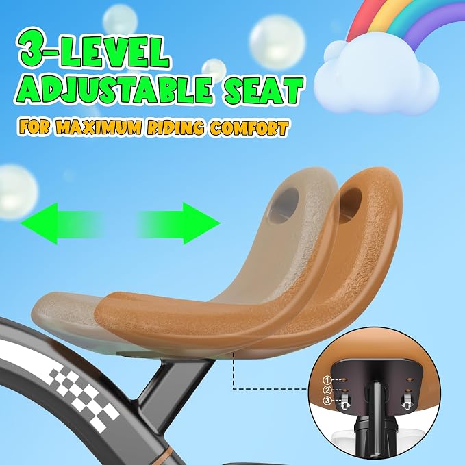 Kkdi Toddler Tricycle for 1-3 3-4 Year Olds, 2 3 4 Year Old Boy Girl Birthday Gifts, Toddler Baby Bike, 3-Level Adjustable Seat, 3 Color Light Wheels, 2 Baskets, Outdoor Riding Toys for Ages 2-4
