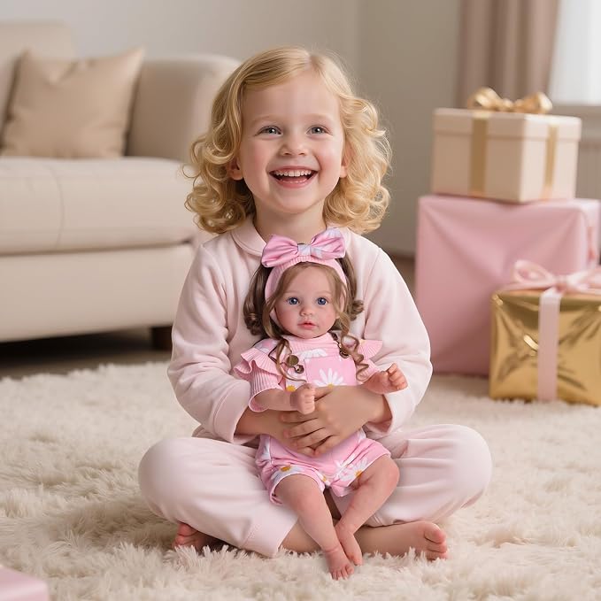 BABESIDE Reborn Baby Dolls, 20Inch Soft Cloth Body Realistic Baby Doll w/Rooted Hair and Open Eye Reborn Doll for Girls Real Life Baby Dolls Perfect for Kids Ages 3+, Playtime and Collection