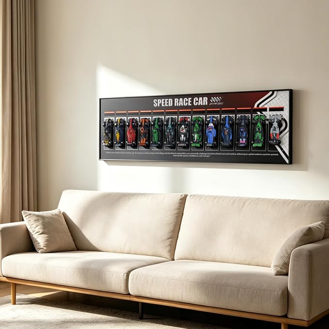 Wall Mount Designed for Lego Speed Champions F1 Performance Race Car Building Set 77242-77251 Adult Collectibles Wall Display Mount Home or Office Décor Gradient Color (No Car Included)
