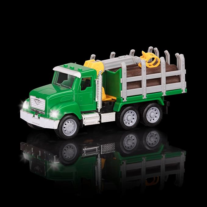 Driven by Battat – 7-Inch Construction Truck Toy with Lights & Sounds, Movable Parts, Vehicle for Boys & Girls, Durable Design, Realistic Details, Gift 3+ Years Toy for Kids