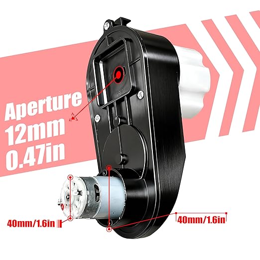 RS390 12V 16000RPM Miniature DC Motor Gearbox for Kids Ride on Car Power Wheels Upgrade Repair, 2PCS Pair of W3-BC Motors Compatible with Best Choice Truck/Jeep/Chevrolet Silverado Truck