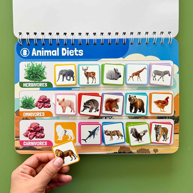 QUOKKA Montessori Busy Book for Ages 4-8 - Pre K Toddler Learning Activities for Homeschooling - My Preschool Busy Book for Toddlers 3-5 - 15 Kids Educational Animal Activities