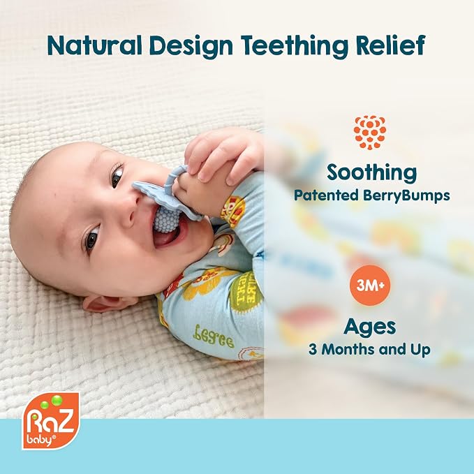 RaZbaby RaZbuddy RaZberry Teether/Pacifier Holder w/Removable Baby Teether Toy - 0M+ - Bpa Free (Koala)