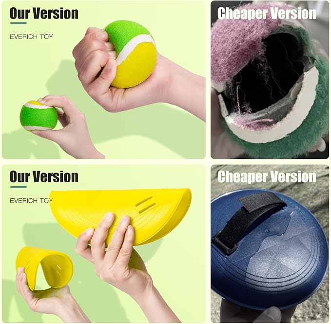 Toss and Catch Ball Game Set, Upgraded Sticky Paddle Ball Set for Kids & Toddlers, Sturdy & Water-Resistant Outdoor Backyard Beach Pool Toy, Birthday Gift for Boys Girls Ages 3-12