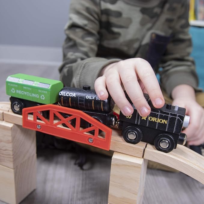 Conductor Carl Wood Train Track Bridge Expansion Pack| Compatible with Most Train Tracks| 11 Count (Pack of 1)