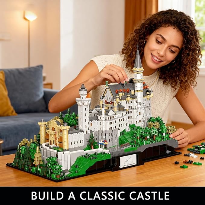 Castle Building Sets for Adults, 6786 Pcs Giant Neuschwanstein Castle Architecture Modular Buildings, Ideals Celebration Day for History Enthusiasts