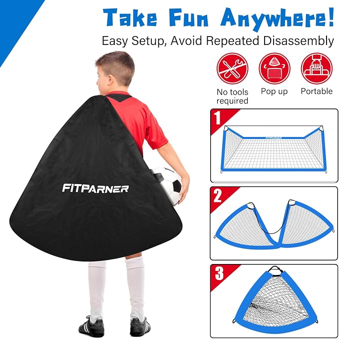 Soccer Goal,Backyard Soccer Goals for Kids 2 Pack,4x3/6x4 FT Portable Toddler Soccer Nets with Target,Ball & Cones,Soccer Training Equipment for Kids Youth Outdoor Games,Sports,Play