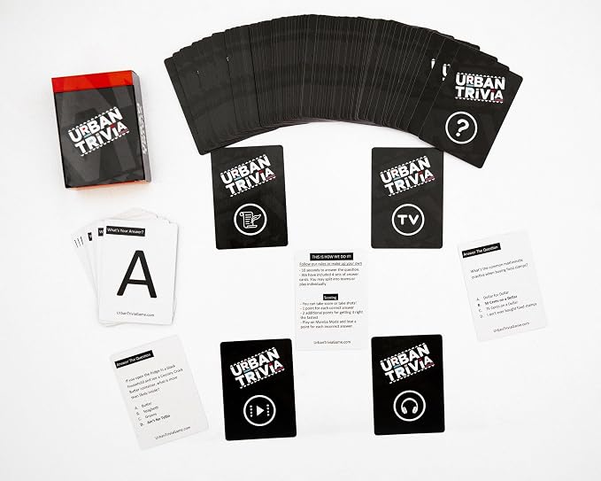 Urban Trivia - Black Card Game for The Culture! Fun Trivia on Black TV, Movies, Music, Sports, & Growing Up Black! Great for Adult Game Nights and Family Gatherings.