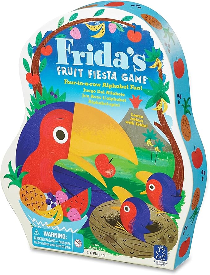 Educational Insights Frida's Fruit Fiesta - ABC Matching Games for Kids Ages 4-8, Alphabet Bingo Game for Kids, Toddler Board Games and Fine Motor Skills Toys, Preschool Letter Learning Alphabet Toys