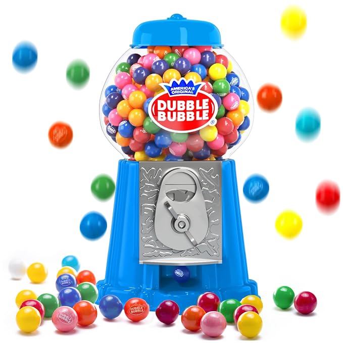Gumball Machine for Kids 8.5" - Coin Operated Bubble Gum Machine and Toy Bank - Candy Machine Dispenser Includes 45 Gum Balls - Candy Dispenser Machine Gift Toys for Girls and Boys - 8.5" (Light Blue)