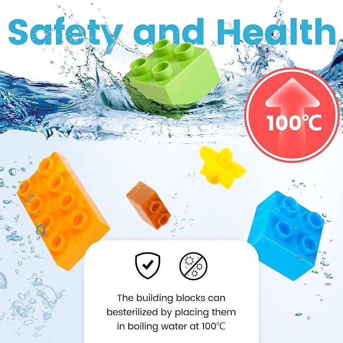 240 Piece Large Building Blocks for Toddlers 3 and up, Classic Building Bricks Set for Kids of All Ages, Compatible with Duplos and Most Brands