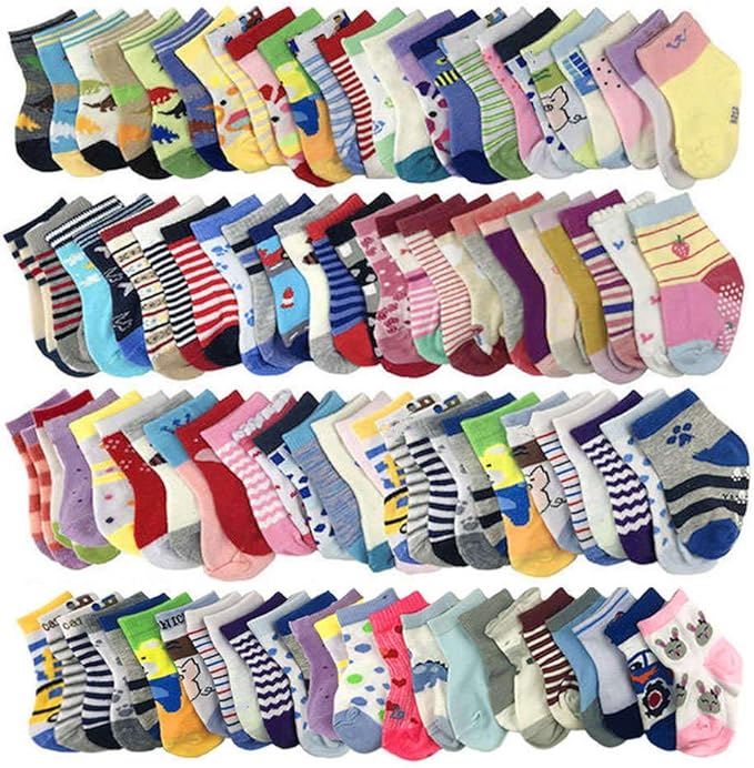 WAFUNNE 20 Pairs Baby Socks Wholesale for Infant Toddler Kids Children (Pattern at Random)