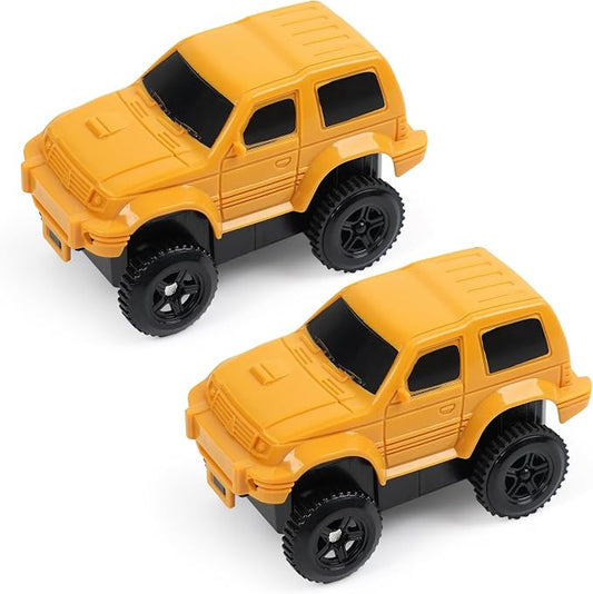 Magickidz Construction Race Car Toy for Kids - Includes 2 Engineering Jeeps, Birthday Gifts for 3 4 5 6 7 Year Old Boys, Compatible with DIY Track Sets & Construction Accessories
