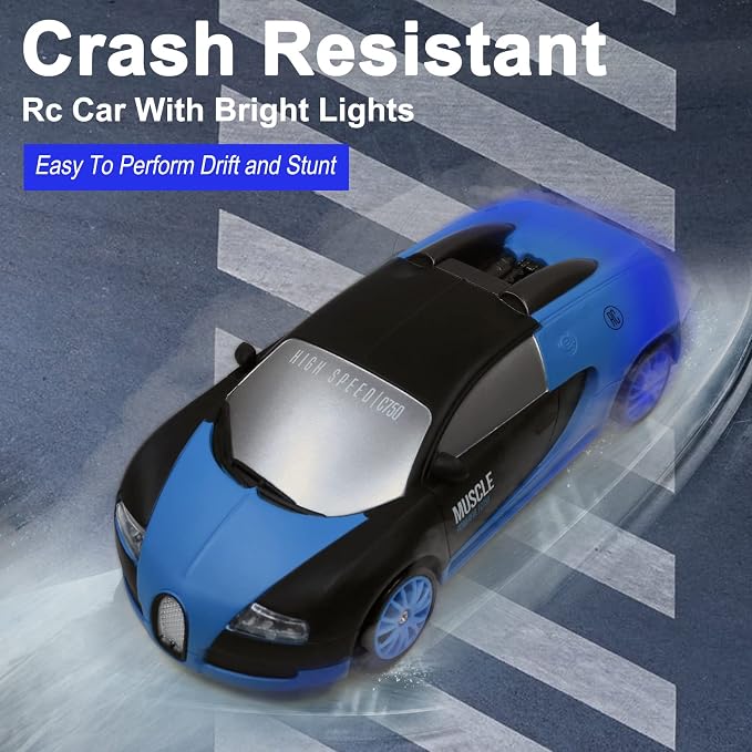 Remote Control Car RC Drift Car 2.4GHz 1:24 Scale 4WD High Speed RC Cars Vehicle with LED Lights Drifting Tires Racing Sport Toy Cars for Adults Boys Girls Kids Gift