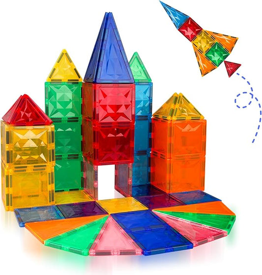 Magnetic Tiles, 32 PCS Magnetic Maze Building Blocks for Kids – STEM Educational Building Toy Set, Montessori Toys for Age 3 4 5 6 7 8, Compatible with Major Brands, Child-Safe Learning Gift