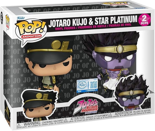 Funko Pop! Animation: JoJo's Bizarre Adventure - Jotaro and Star Platinum, 2-Pack - Amazon Exclusive - Collectable Vinyl Figure - Gift Idea - Official Merchandise - Anime Fans