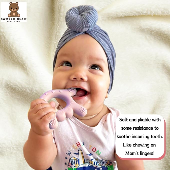 Silicone Hand Teether - I Love You Baby Teething Toy 0-12 Months | BPA - Free Toddlers Teething Relief | Massaging Teethers for Babies 3-6 Months | Infant Toy Teether 6-12 Months - Gift for Babies