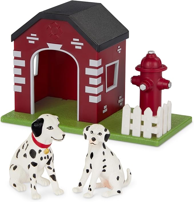 Terra by Battat – Firehouse Dogs Playset with 3 Toy Animal Figures, Realistic Dog Playset for Kids Imaginative Play, Durable Construction, 3+ Years