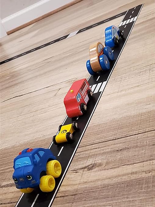 RECER Black Track Tape,Toy Car Tape Track for Kids,Race Cars Decorations for Kids Birthday Party (2 Rolls, 4" x 33')