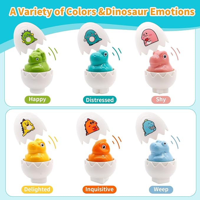 MOONTOY Dinosaur Egg Toys for Toddlers 1-3 Matching Game, Dino Eggs Montessori Toys for Babies 6-12 Month Baby Puzzles 12-18 Months Play Shape Sorter Sorting Sensory Gift Easter Basket Stuffers
