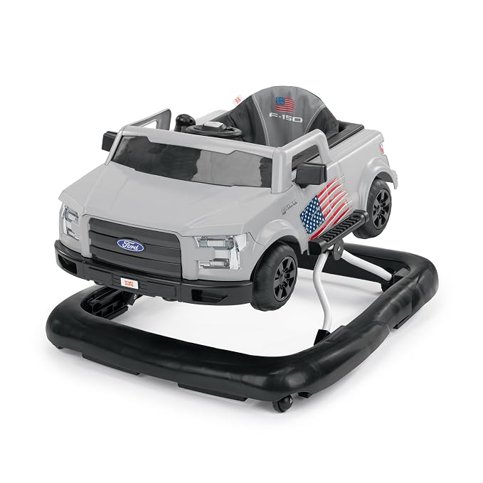 Bright Starts Ways to Play Walker - Ford F-150, All American, 4-in-1 Walker for 6 Months and Up, 2 Can Play At Once