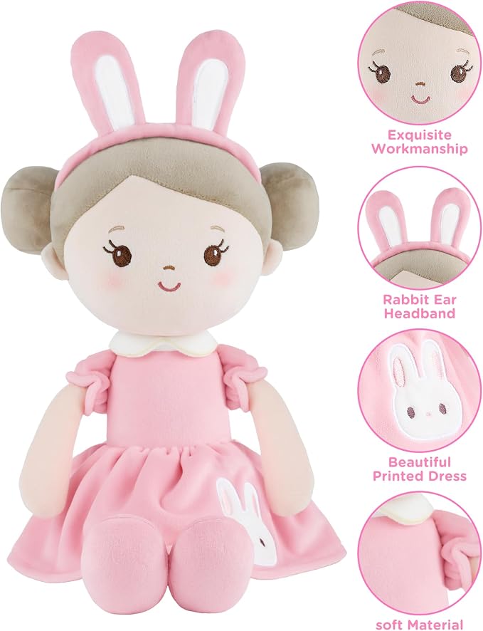 GAGAKU Soft Baby Doll Toys (16'') for Girls, My First Baby Rag Dolls for Girl Birthday Gift Plush Doll Toys Machine Washable Baby Doll for Toddler Kids Infants