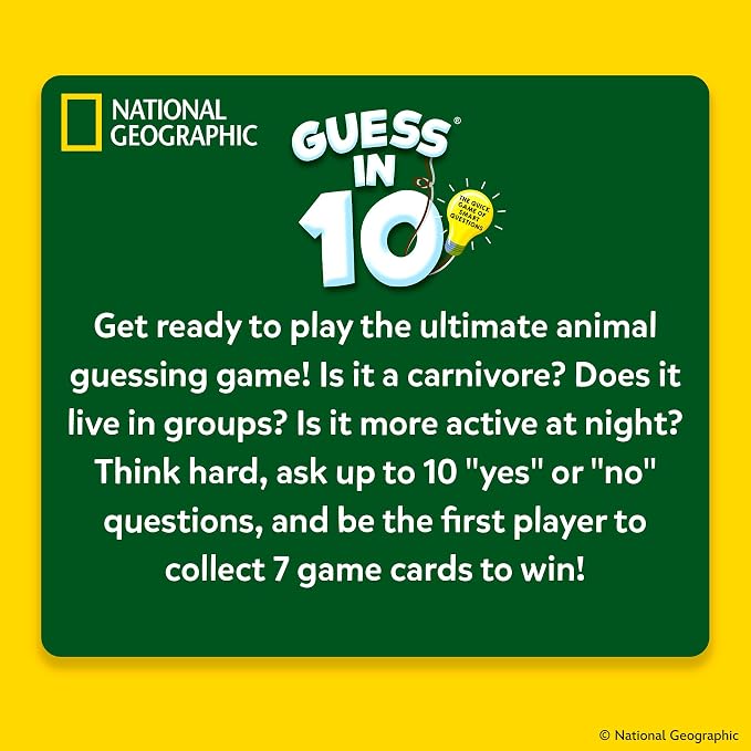 Skillmatics Guess in 10 National Geographic Animals, Educational Card Game for Kids & Families, Animal Trivia & Travel Game, Screen-Free Fun, Gifts for Ages 6, 7, 8, 9 and Up
