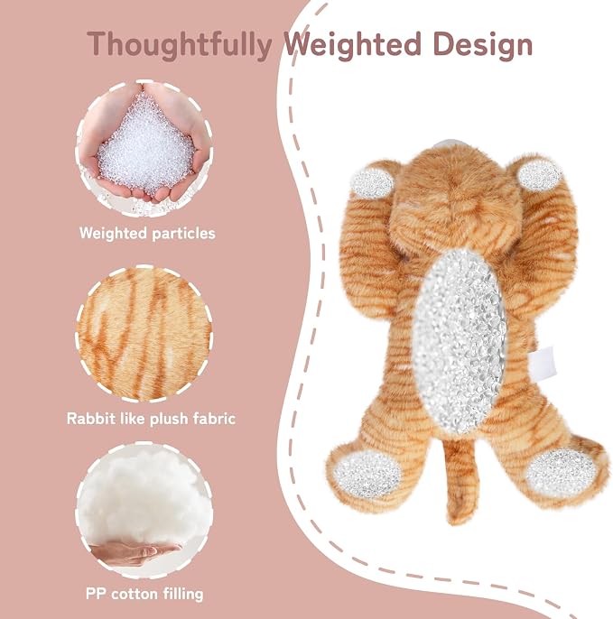 Niuniu Daddy 25" | 5 Pound Weighted Orange Cat Stuffed Animal Plushie for Adults & Kids, Large Weighted Lap Pillow for Comfort, Soft Sensory Stuffy Toy as Gift for Holidays