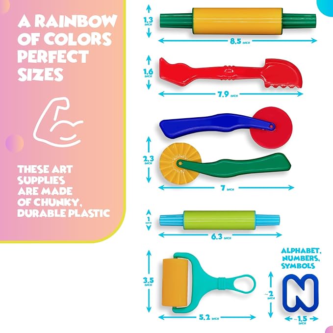 DIMROM Clay and Play Dough Tools Six Piece Set - Ages 3 & Up (47pcs)