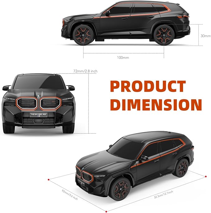 RASTAR RC Cars 1/24 BMW XM Label Red Remote Control Car for Kids Adults, Black 2.4GHz BMW Toy Car