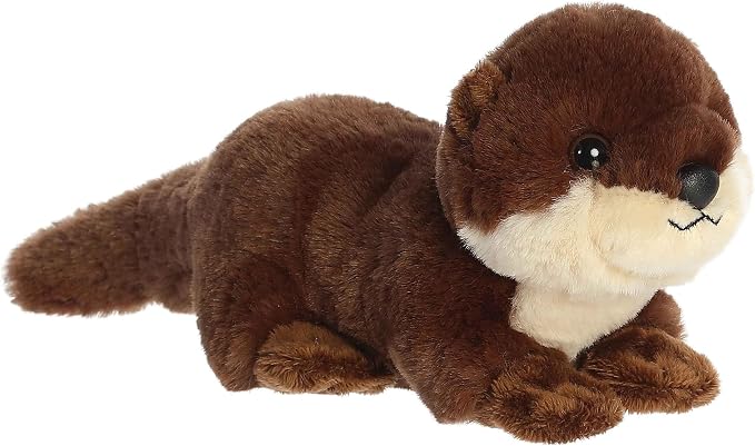 Aurora® Adorable Mini Flopsie™ River Otter Pup Stuffed Animal - Playful Ease - Timeless Companions - Brown 8 Inches