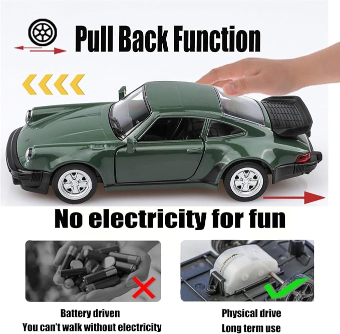 TOKAXI 1/36 Scale Porsche 911 Trubo 1978 Diecast Car Models,Pull Back Vehicles Porsche 911 Toy Car,Cars Gifts for Boys Girls