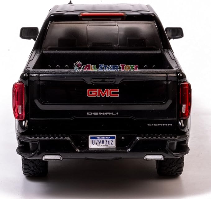 Motor Max 2019 GMC Sierra 1500 Denali Crew Cab Pickup Truck, Black 79362BK - 1/27 Scale Diecast Model Toy Car,unisex-children