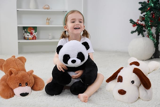 Weighted Stuffed Animals 4.2lb, 24in Weighted Panda Plush for Kids Adults Boys Girl, Cute Plushies Soft Pillow Toy for Christmas, Valentine's, Birthday Gifts (Black)