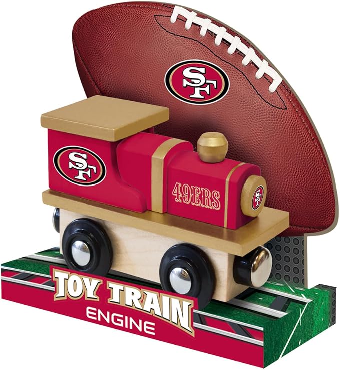 MasterPieces NFL San Francisco 49ers Real Wood Toy Train, For Ages 3+, Black