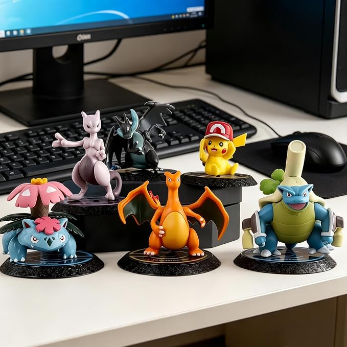 6Pcs Pokemon Collectible Figures, Exquisite Model Ornaments, Creative Anime Peripheral Gifts for Fans