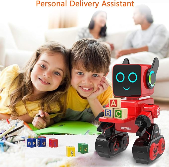 okk Robot Toy for Kids, Smart RC Robot Kit with Touch and Sound Control Robotics Intelligent Programmable Smart Robots with Walking, Dancing, Singing, Talking, Transfering Items for Boys Girls (Red)