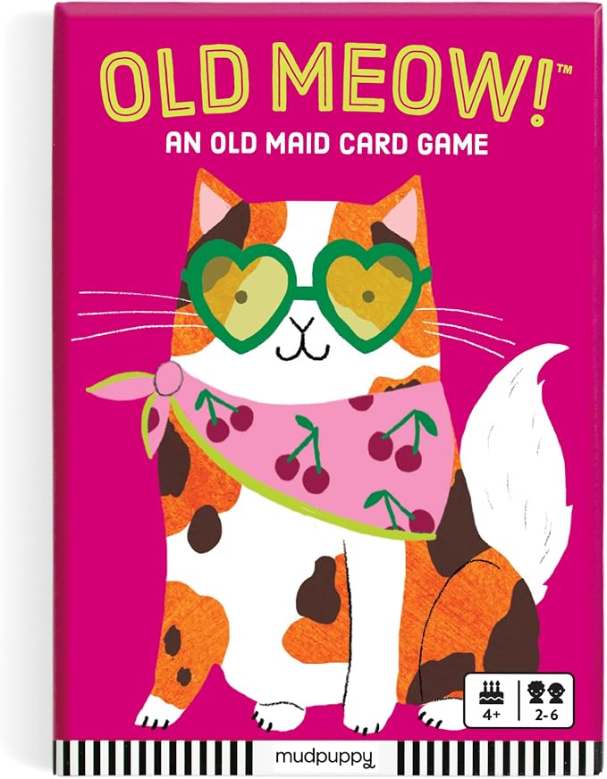 Mudpuppy Old Meow! – Feline Version of Classic Kids Old Maid Card Game with Cute Illustrations of Cats for Children Ages 4 and Up, 2-4 Players