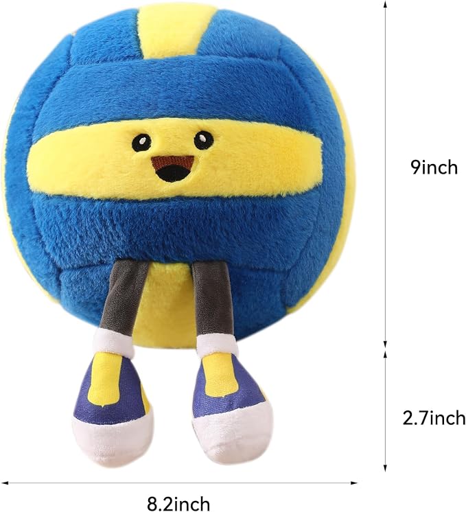 Funny Volleyball Plush with Legs – Cute Stuffed Animal Toy for Boys Girls, Volleyball Throw Pillow Gift for Room Decor, Couch or Bed Volleyball Theme Gifts (Dark Blue Volleyball Pillow 11 Inch)