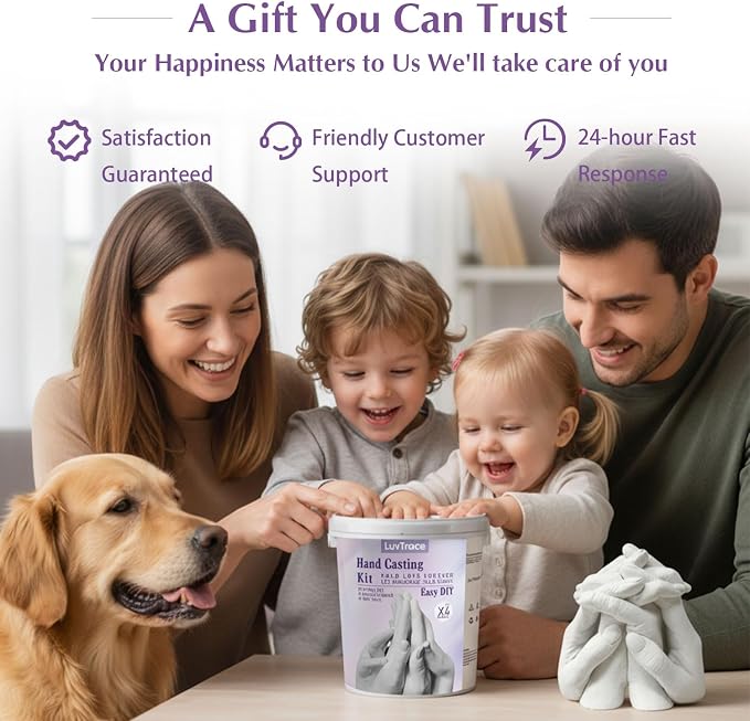 LUVTRACE Hand Casting Kit fot Family&Couples Easy DIY Plaster Mold Kit Practice Kit, Romantic Keepsake Gift for Anniversary, Wedding, Birthday, Valentine’s Day,Non-Toxic,Safe for Adults