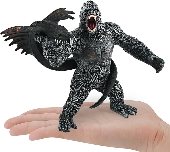 Gorilla Toy Model, Black Gorilla with Snake Action Figures | Wildlife Toys Set, Kids Gift, Play or Decor
