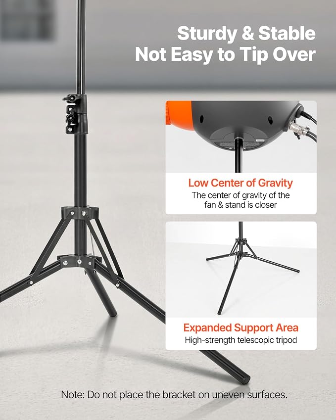 VEVOR Foam Machine, 115 W Party Foam Cannon, Portable Foam Maker with a Tripod Stand, Powerful Foam Party Machine, for Backyard, Pool, Outdoor Events, Birthdays, Celebrations and Party, Grey & Orange