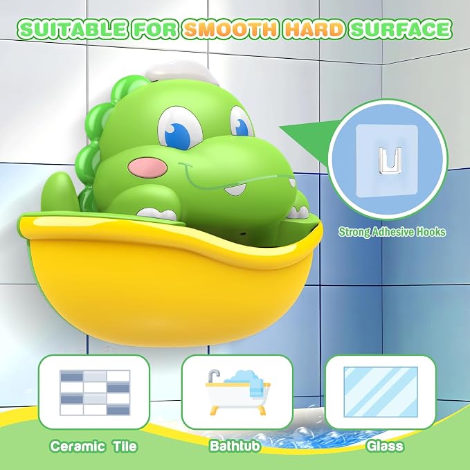 Baby Bath Toys Light Up Bath Bubble Machine with Colourful Light Bathtime Shower Bath Toys for Kids Ages 1-3 4-8 Birthday for Toddler Boys Girls